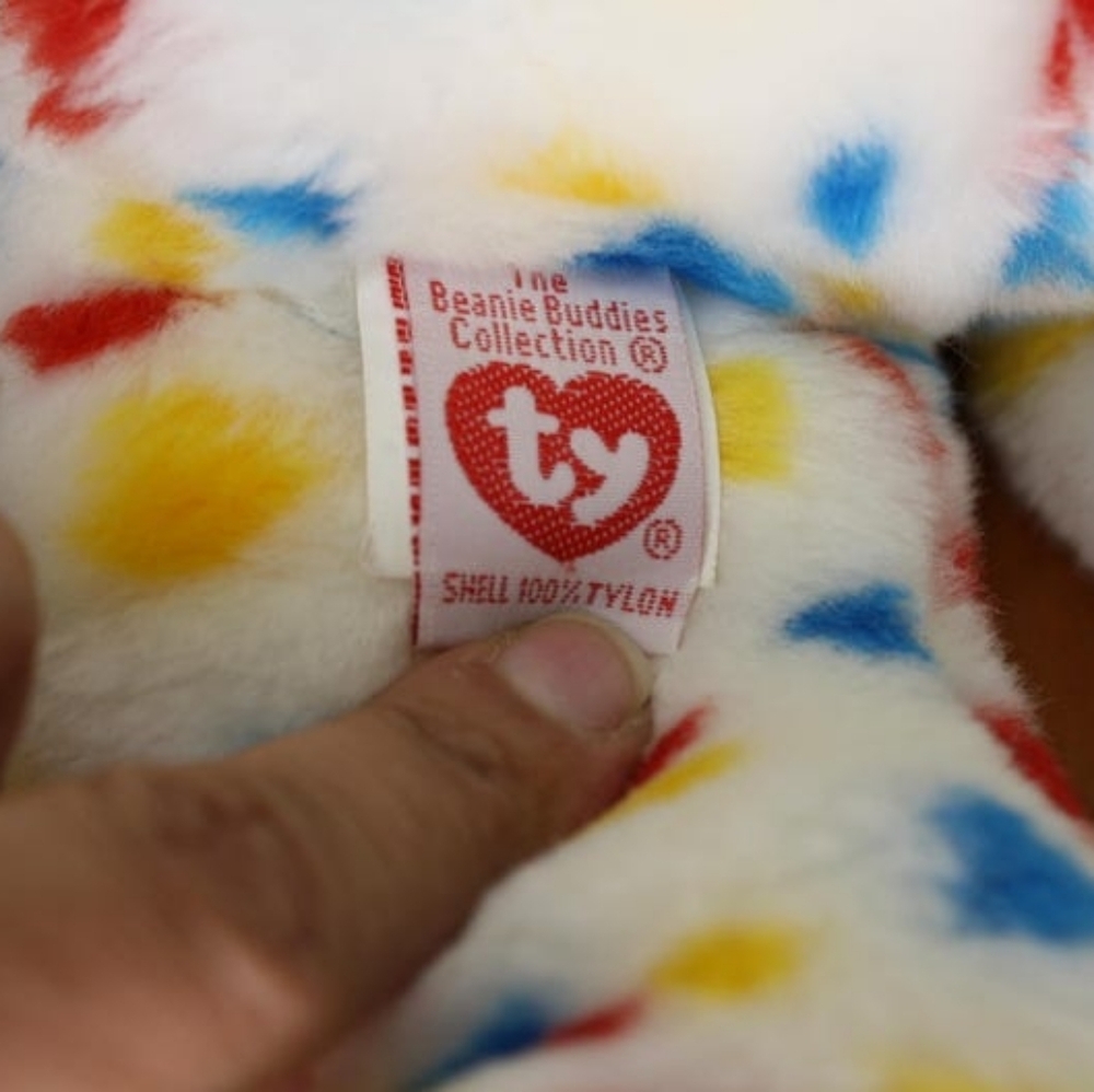 Vintage 1999 Confetti Squares Ty Beanie Buddy BEAR plushie toy bear stuffy - Picture 4 of 6
